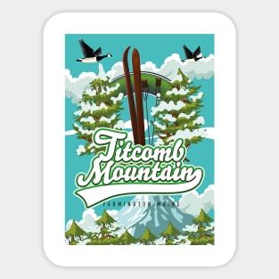 Titcomb mountain Farmington Maine ski logo Sticker